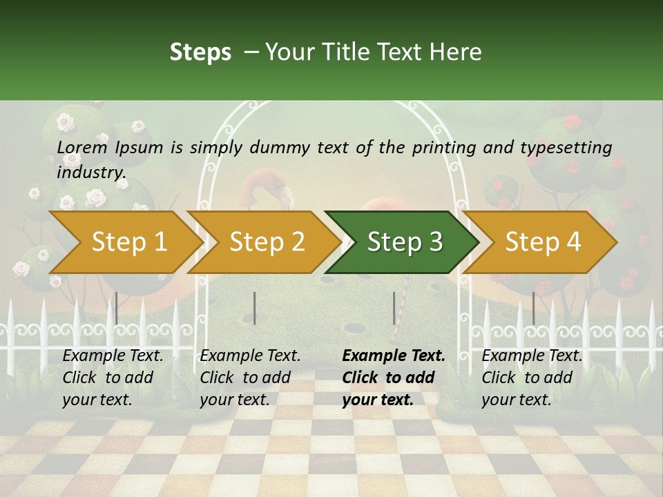A Picture Of A Green Hill With Flamingos In It PowerPoint Template