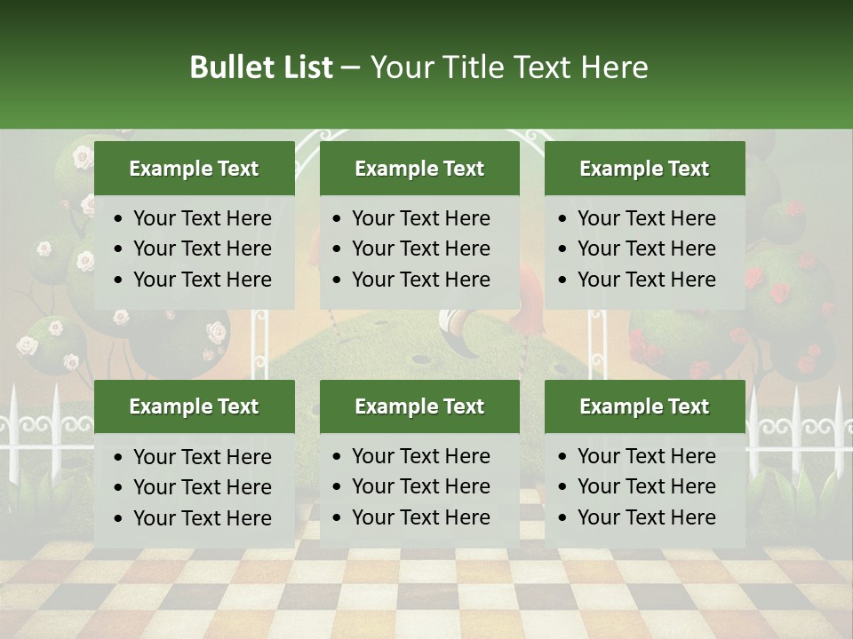 A Picture Of A Green Hill With Flamingos In It PowerPoint Template