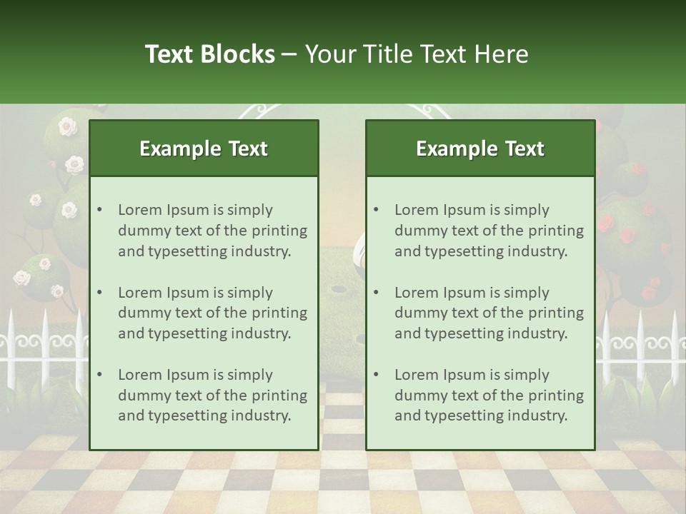 A Picture Of A Green Hill With Flamingos In It PowerPoint Template