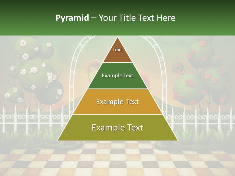 A Picture Of A Green Hill With Flamingos In It PowerPoint Template