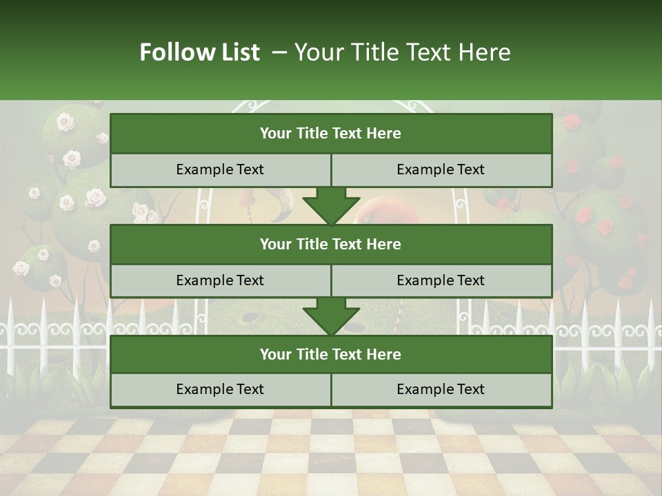A Picture Of A Green Hill With Flamingos In It PowerPoint Template
