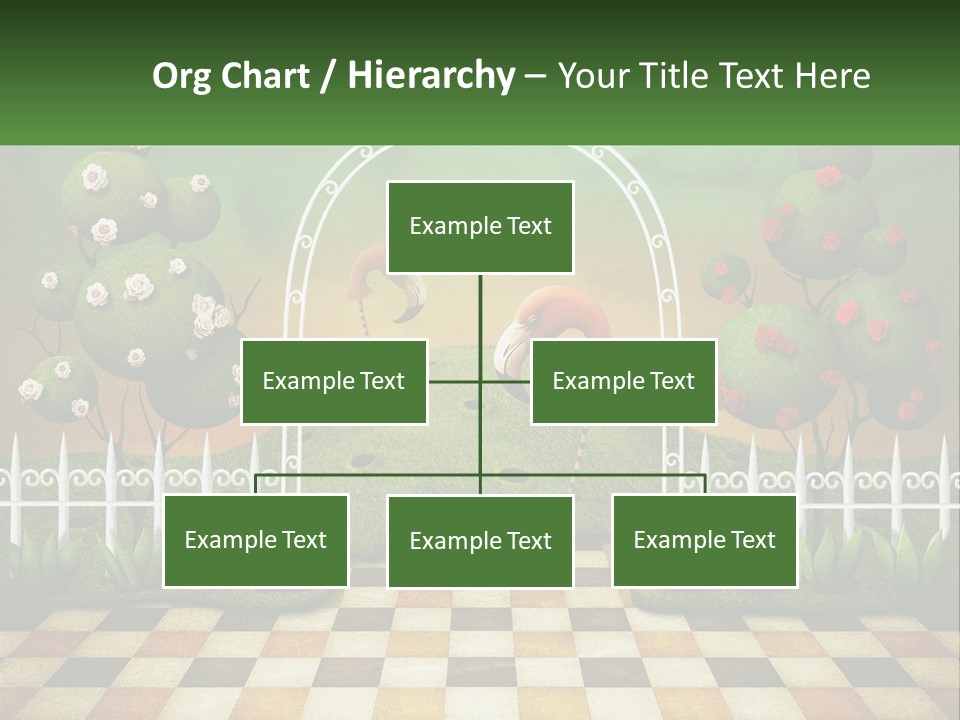 A Picture Of A Green Hill With Flamingos In It PowerPoint Template