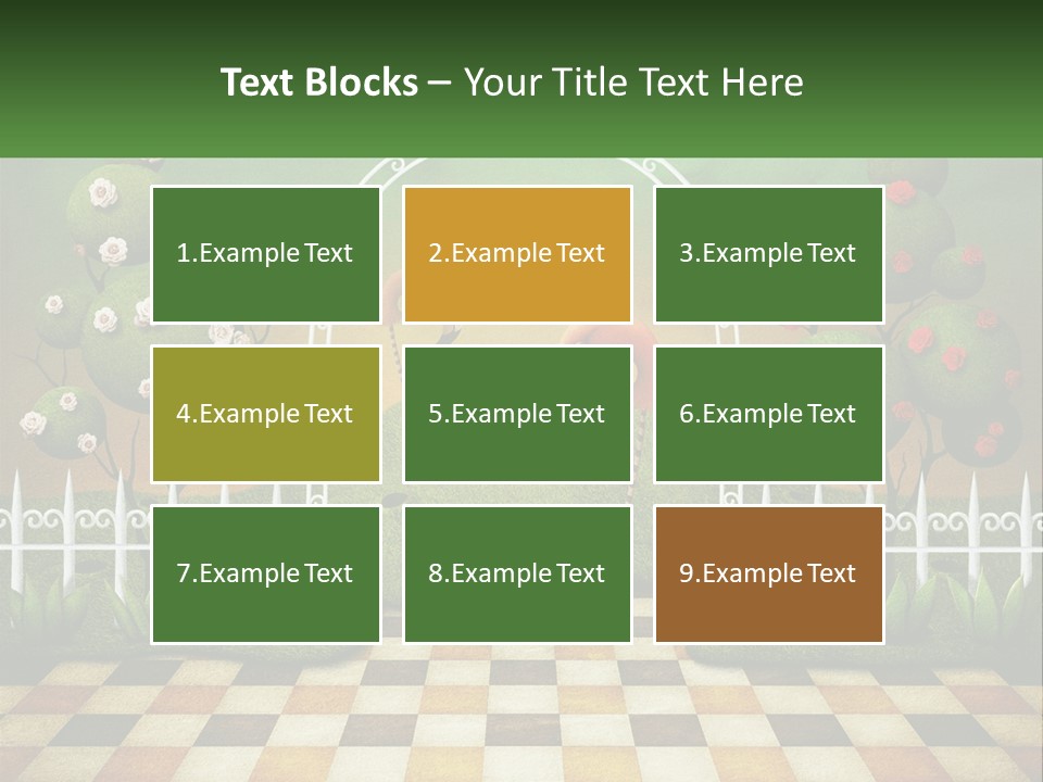 A Picture Of A Green Hill With Flamingos In It PowerPoint Template