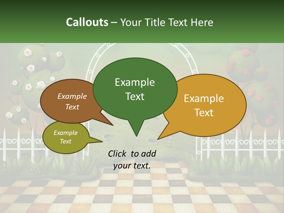 A Picture Of A Green Hill With Flamingos In It PowerPoint Template