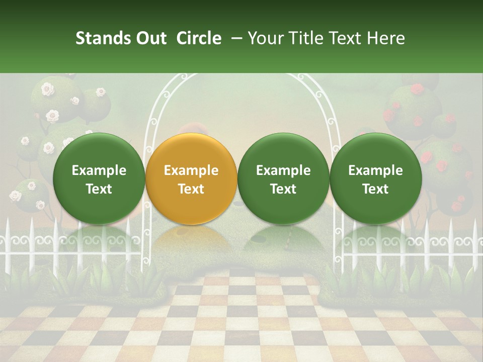 A Picture Of A Green Hill With Flamingos In It PowerPoint Template