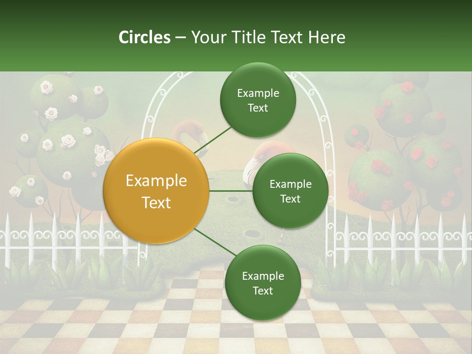 A Picture Of A Green Hill With Flamingos In It PowerPoint Template