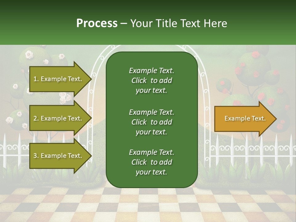 A Picture Of A Green Hill With Flamingos In It PowerPoint Template