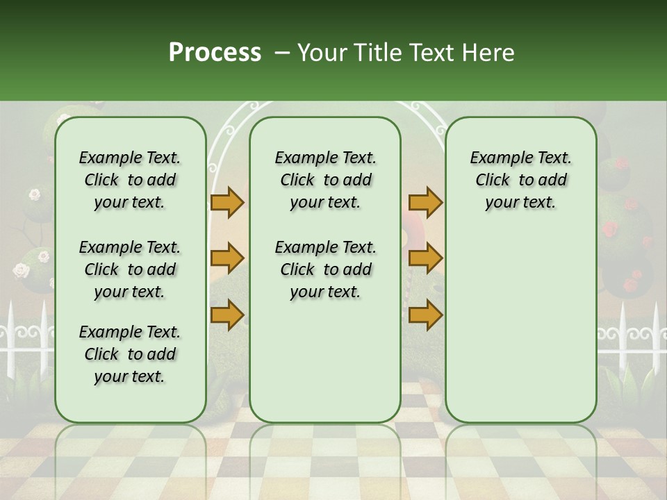 A Picture Of A Green Hill With Flamingos In It PowerPoint Template