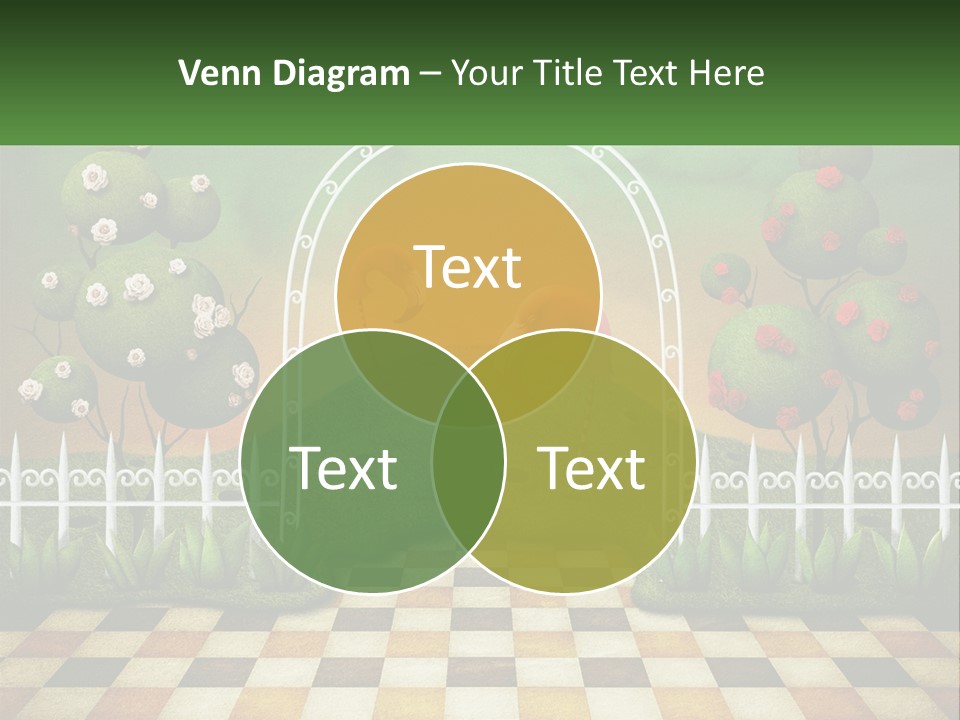 A Picture Of A Green Hill With Flamingos In It PowerPoint Template