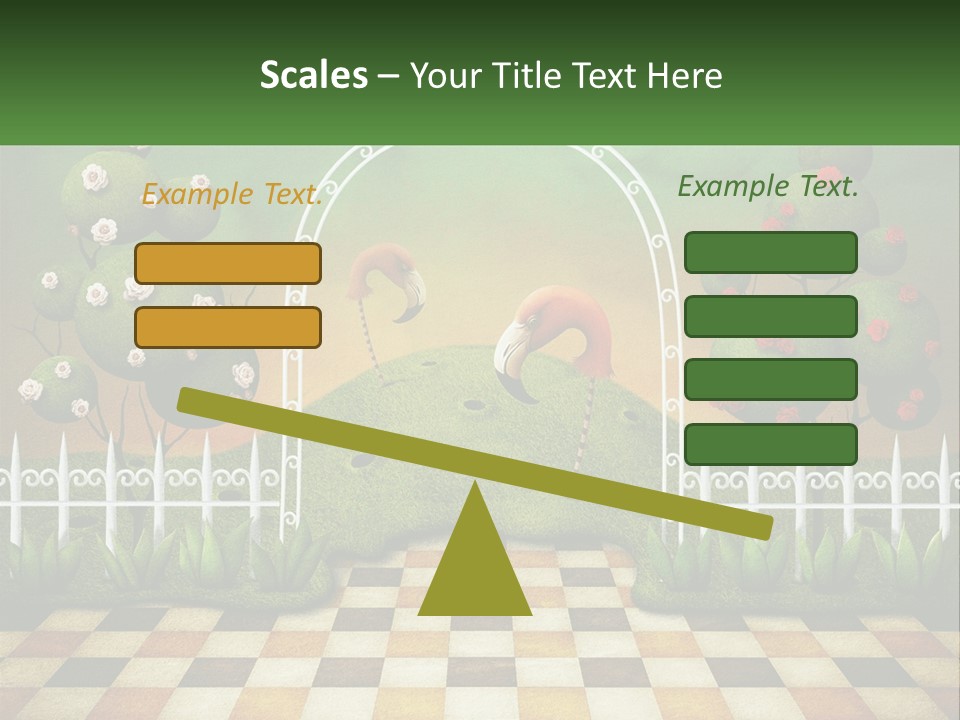 A Picture Of A Green Hill With Flamingos In It PowerPoint Template