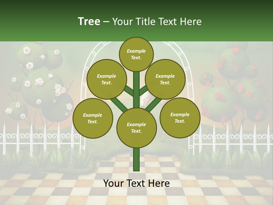 A Picture Of A Green Hill With Flamingos In It PowerPoint Template