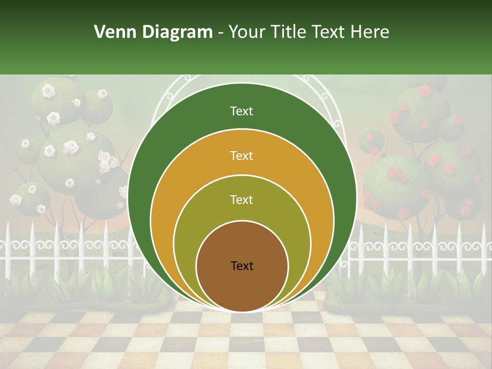 A Picture Of A Green Hill With Flamingos In It PowerPoint Template