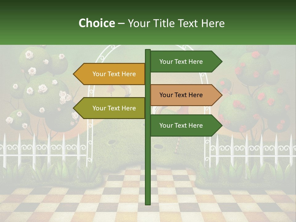 A Picture Of A Green Hill With Flamingos In It PowerPoint Template