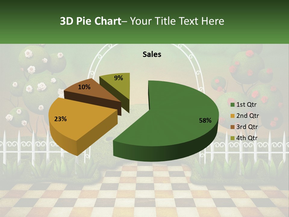A Picture Of A Green Hill With Flamingos In It PowerPoint Template