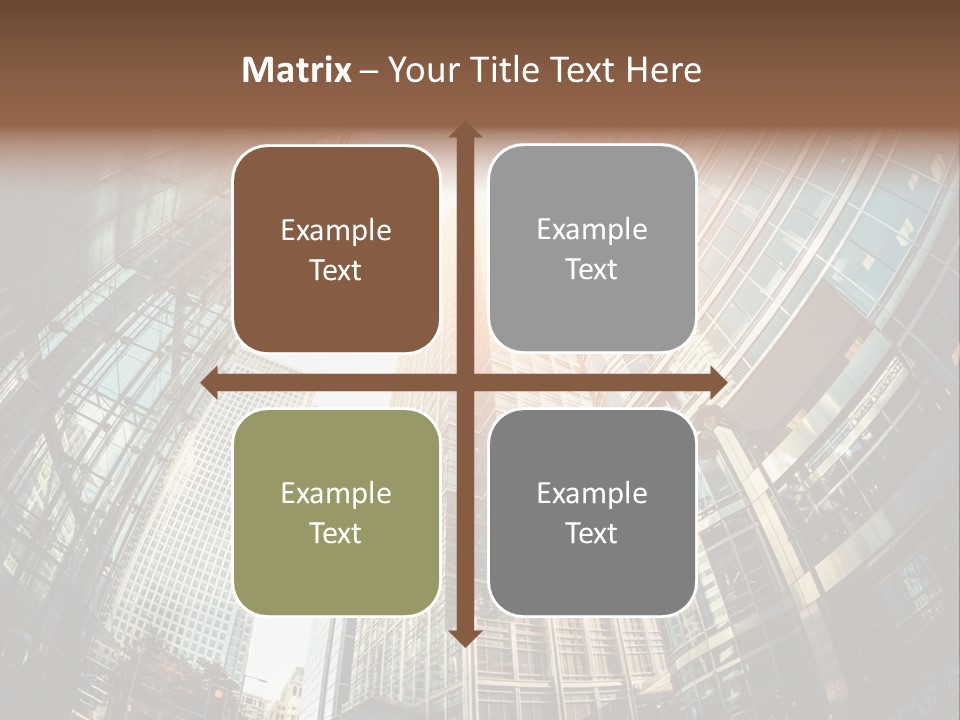 A Group Of Skyscrapers With The Sun Shining Through Them PowerPoint Template
