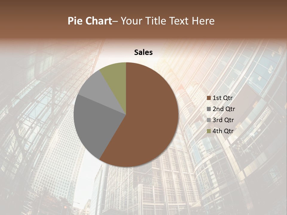 A Group Of Skyscrapers With The Sun Shining Through Them PowerPoint Template
