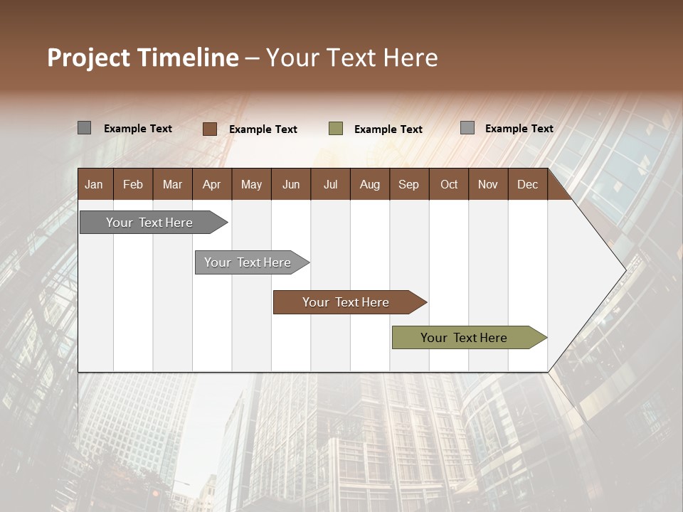A Group Of Skyscrapers With The Sun Shining Through Them PowerPoint Template