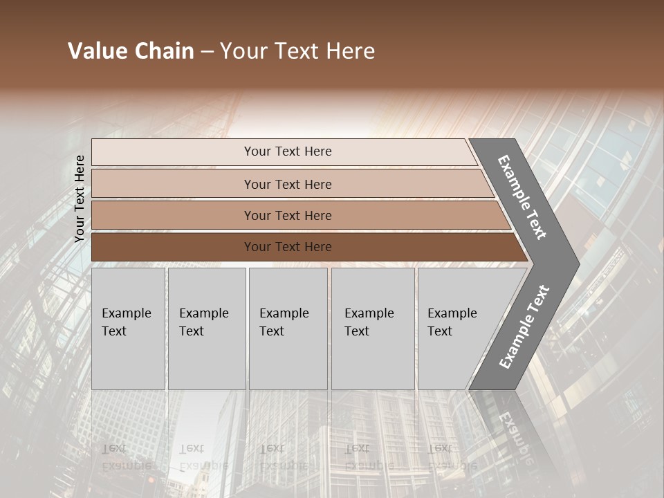 A Group Of Skyscrapers With The Sun Shining Through Them PowerPoint Template