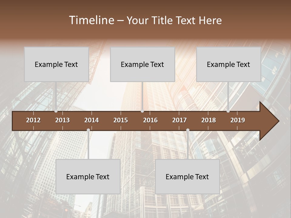 A Group Of Skyscrapers With The Sun Shining Through Them PowerPoint Template
