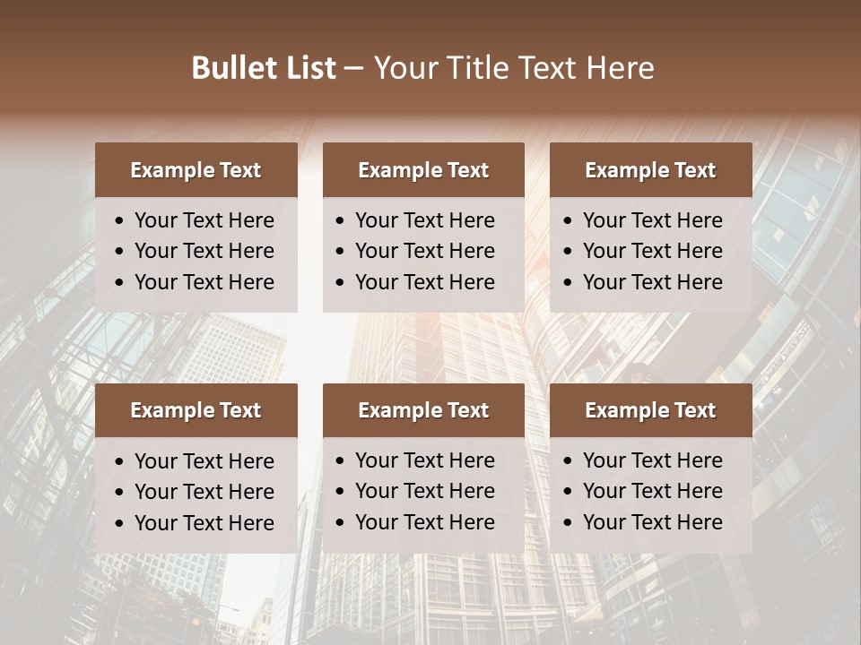 A Group Of Skyscrapers With The Sun Shining Through Them PowerPoint Template