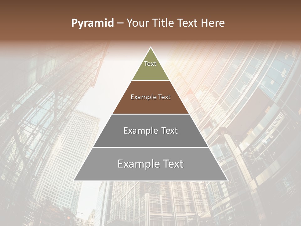 A Group Of Skyscrapers With The Sun Shining Through Them PowerPoint Template