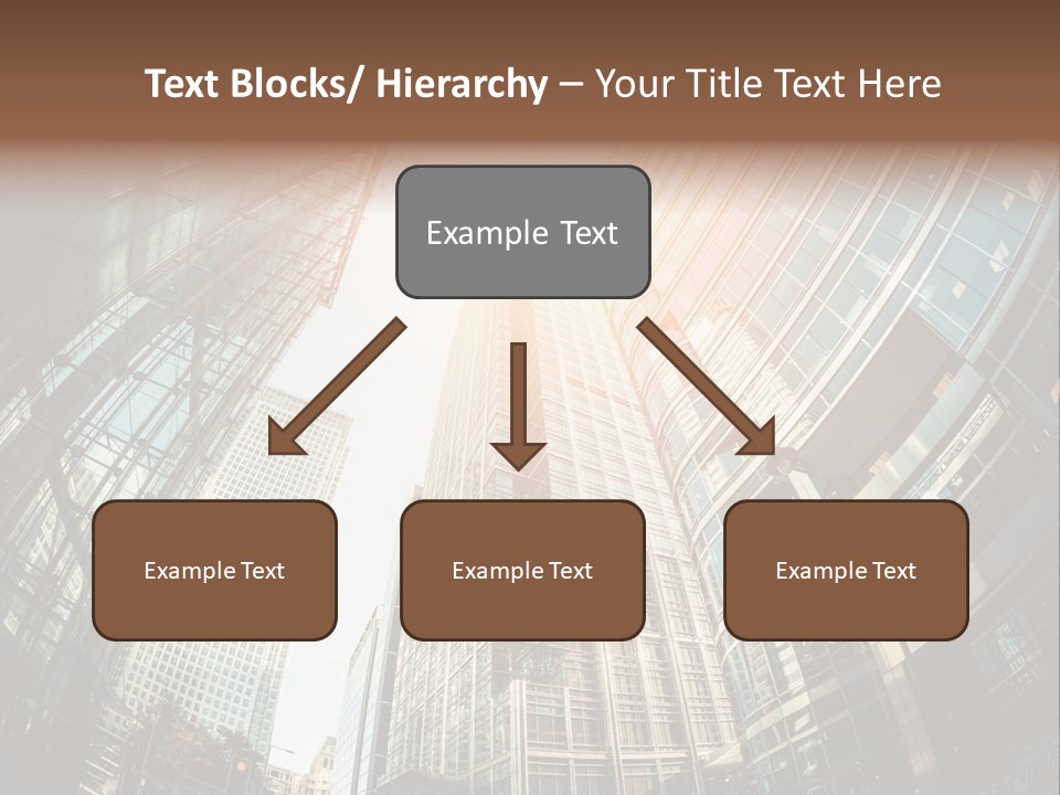 A Group Of Skyscrapers With The Sun Shining Through Them PowerPoint Template