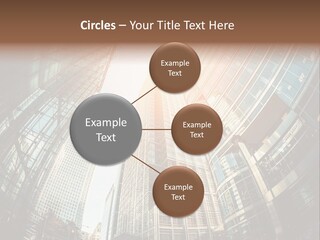 A Group Of Skyscrapers With The Sun Shining Through Them PowerPoint Template