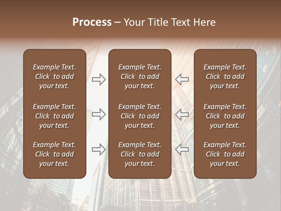 A Group Of Skyscrapers With The Sun Shining Through Them PowerPoint Template