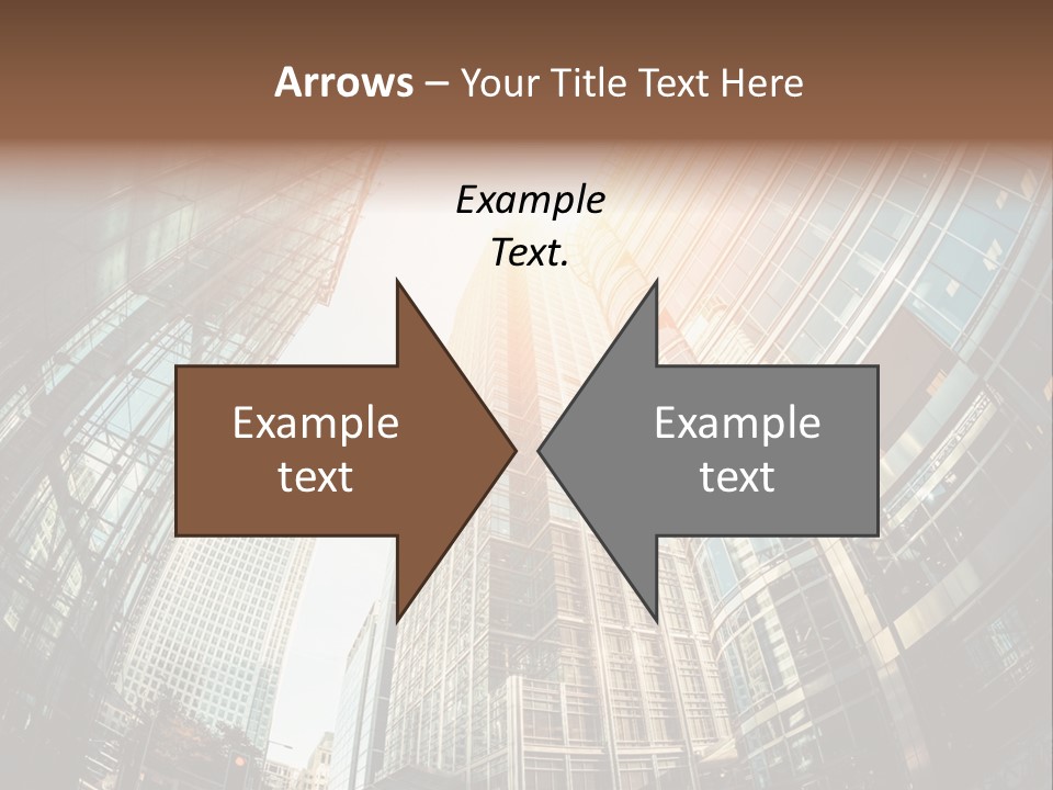 A Group Of Skyscrapers With The Sun Shining Through Them PowerPoint Template
