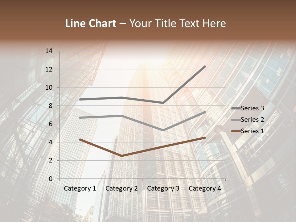 A Group Of Skyscrapers With The Sun Shining Through Them PowerPoint Template