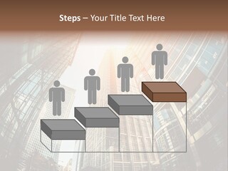 A Group Of Skyscrapers With The Sun Shining Through Them PowerPoint Template