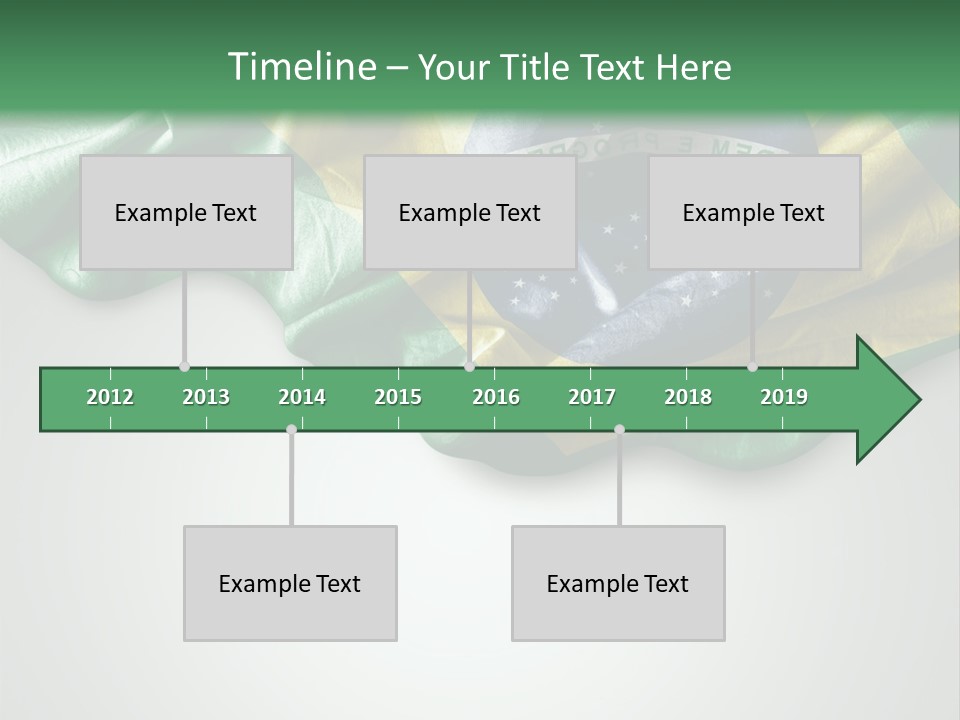 The Flag Of Brazil On A Green And White Background PowerPoint Template