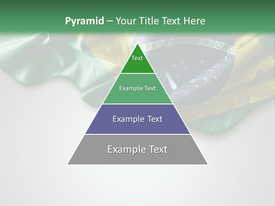 The Flag Of Brazil On A Green And White Background PowerPoint Template