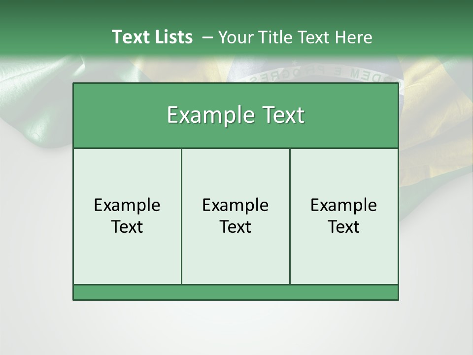 The Flag Of Brazil On A Green And White Background PowerPoint Template