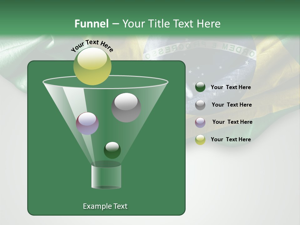 The Flag Of Brazil On A Green And White Background PowerPoint Template