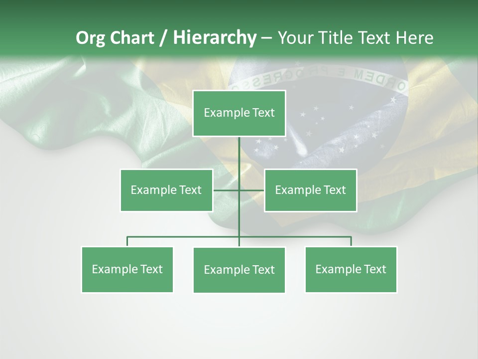 The Flag Of Brazil On A Green And White Background PowerPoint Template