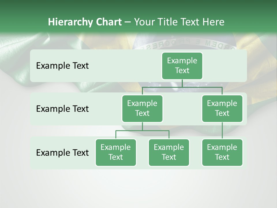 The Flag Of Brazil On A Green And White Background PowerPoint Template