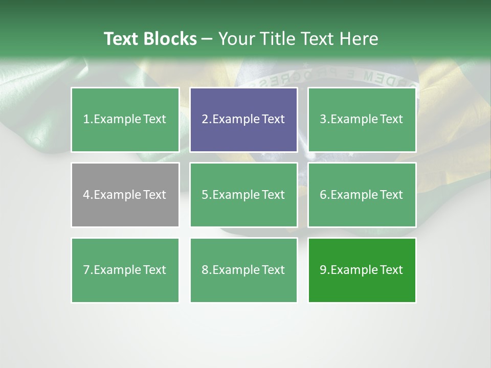 The Flag Of Brazil On A Green And White Background PowerPoint Template