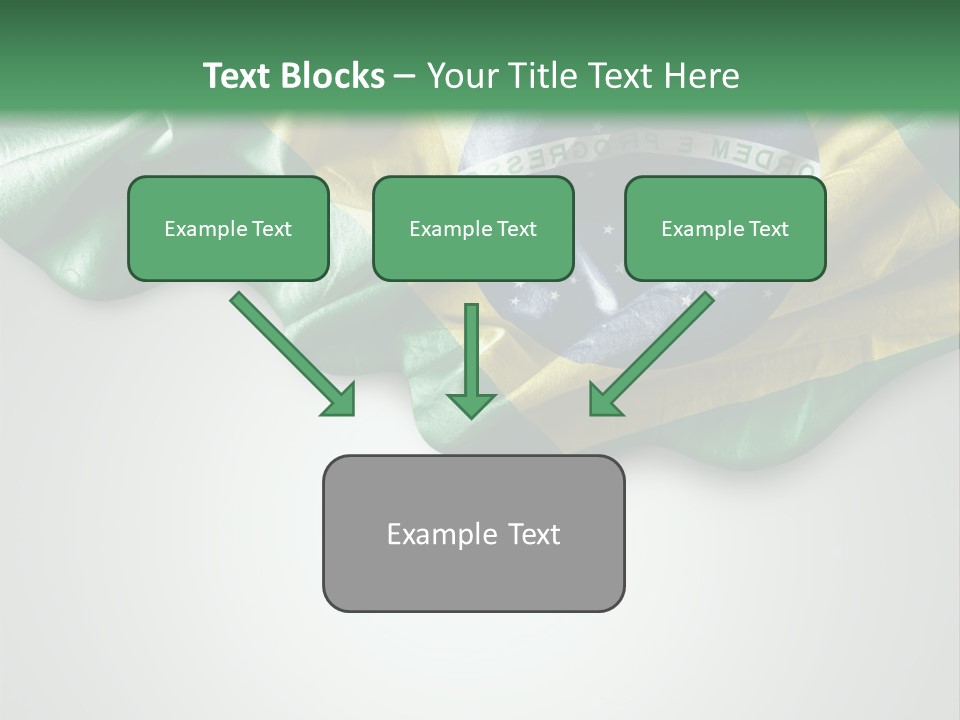 The Flag Of Brazil On A Green And White Background PowerPoint Template