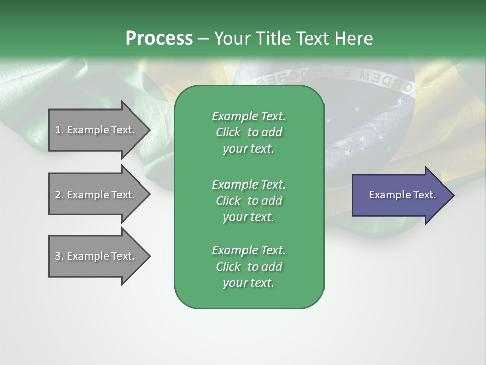 The Flag Of Brazil On A Green And White Background PowerPoint Template