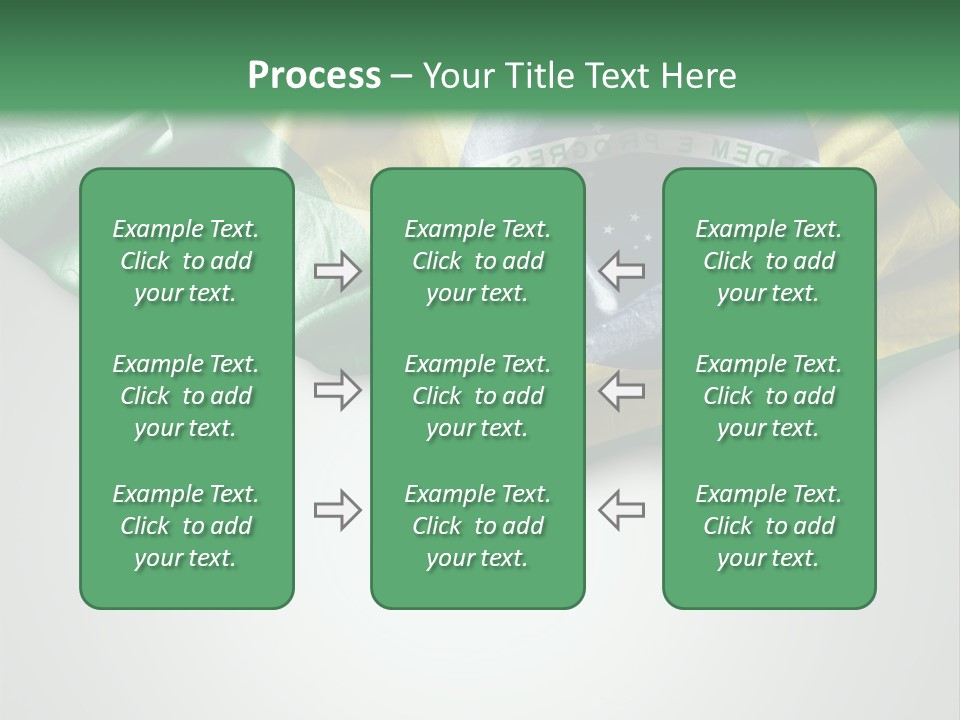 The Flag Of Brazil On A Green And White Background PowerPoint Template