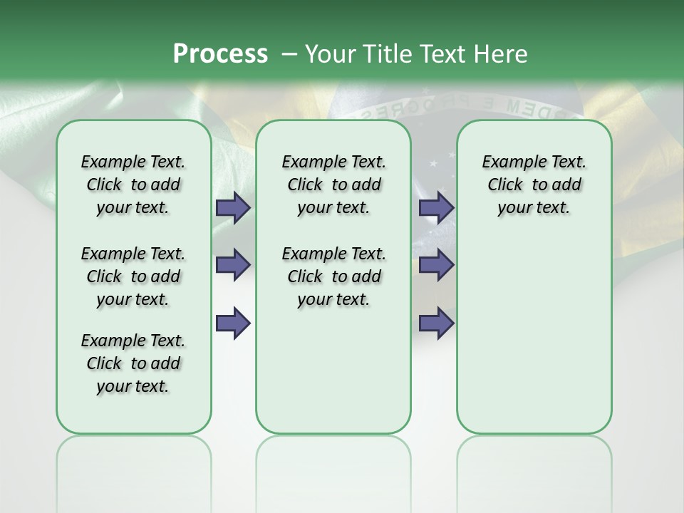 The Flag Of Brazil On A Green And White Background PowerPoint Template