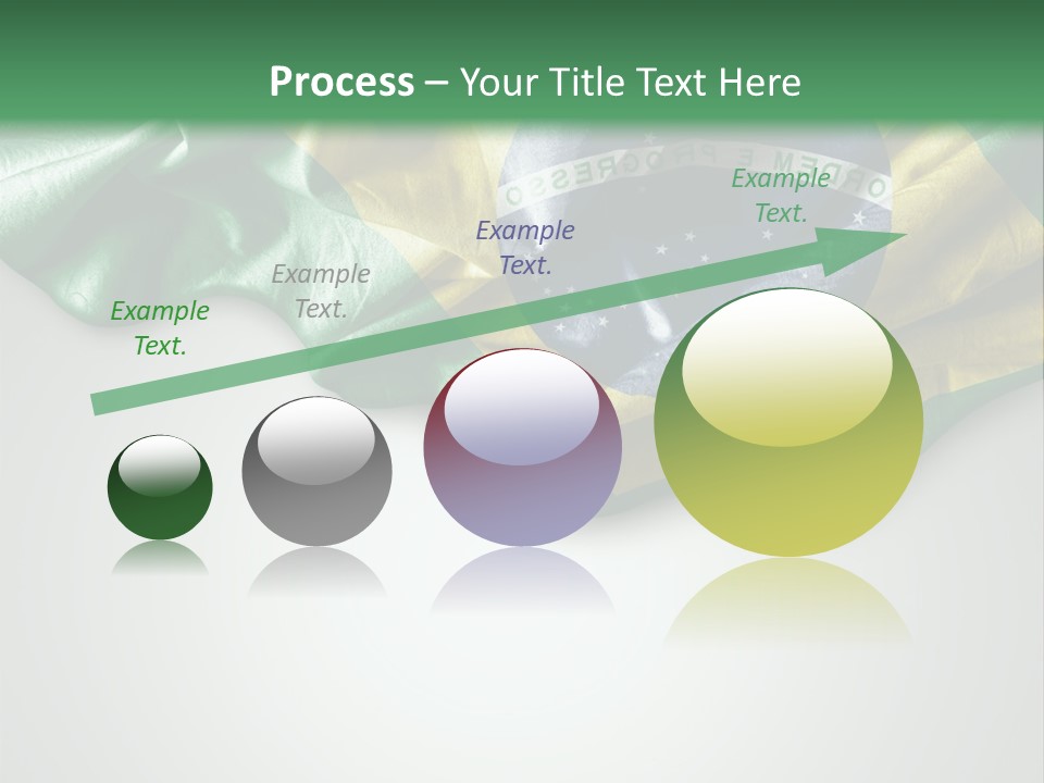 The Flag Of Brazil On A Green And White Background PowerPoint Template