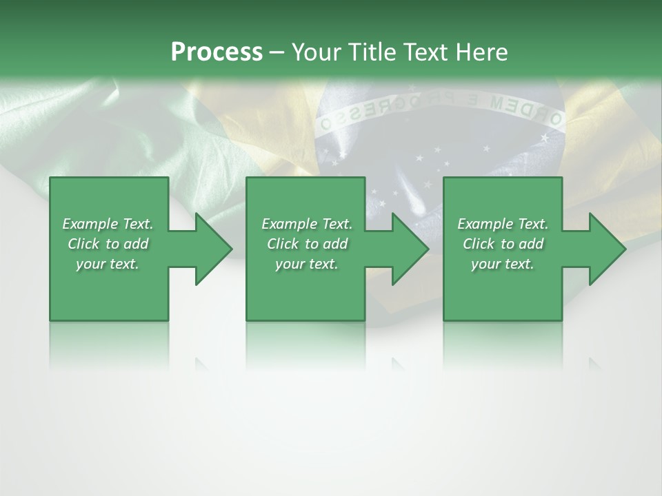 The Flag Of Brazil On A Green And White Background PowerPoint Template