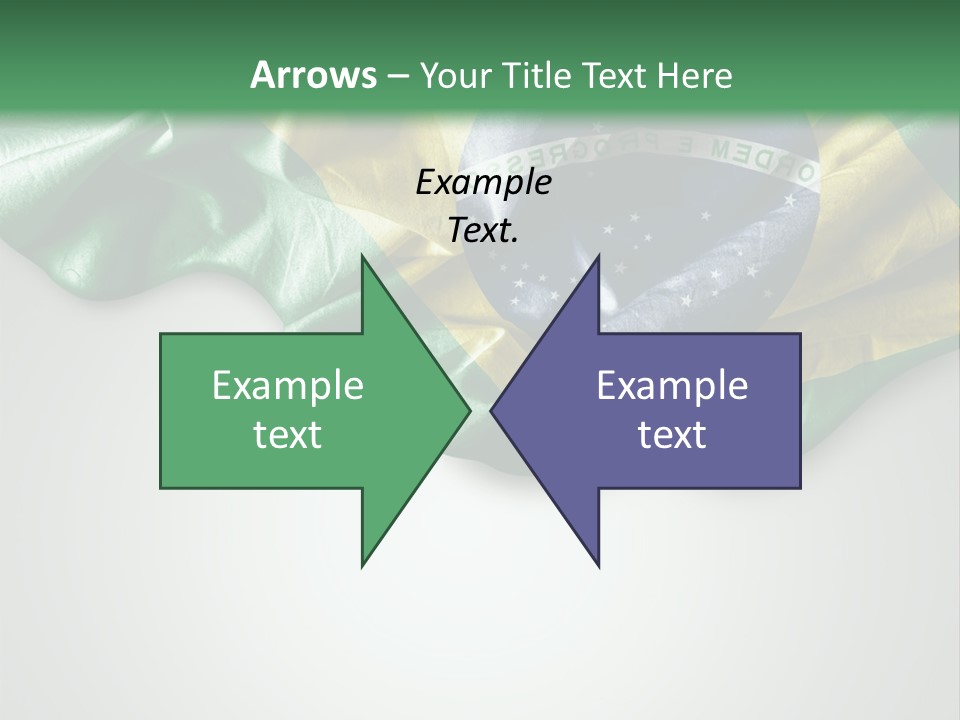 The Flag Of Brazil On A Green And White Background PowerPoint Template