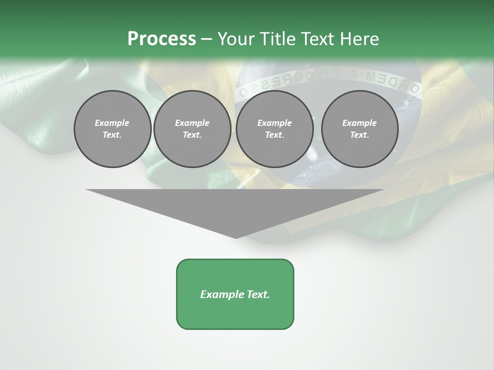 The Flag Of Brazil On A Green And White Background PowerPoint Template