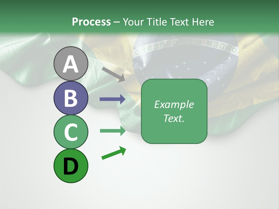 The Flag Of Brazil On A Green And White Background PowerPoint Template