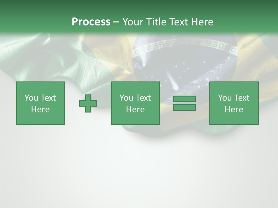 The Flag Of Brazil On A Green And White Background PowerPoint Template