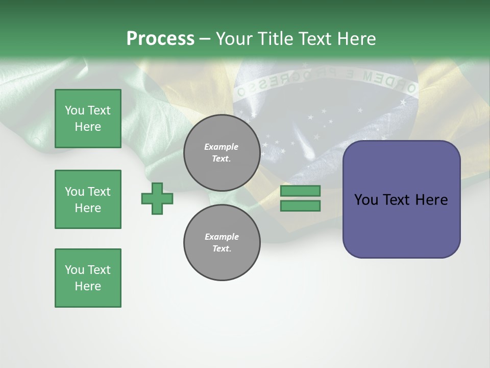 The Flag Of Brazil On A Green And White Background PowerPoint Template