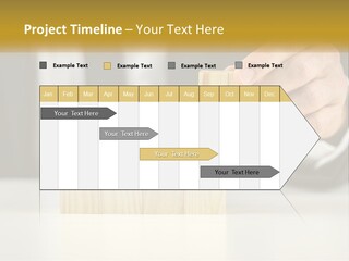 A Business Man Stacking Wooden Blocks On Top Of A Table PowerPoint Template